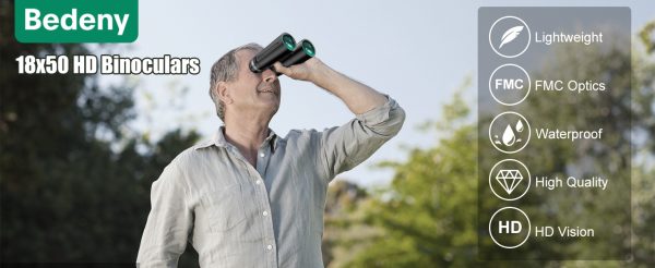 18X50 High Powered Binoculars for Adults with Upgraded Phone Adapter, Tripod and Tripod Adapter,Waterproof Compact Binoculars