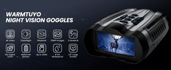 01-11.jpg Night Vision Goggles, 4K Binoculars with Camera, 3.5" HD Display and 32GB TF Card, 9 Gear Night Vision, 10X Digital Zoom