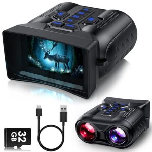 4K Night Vision Goggles, 3.0" HD Display Night Vision Binoculars, Portable 9-Level Infrared NightVision, 16X Digital Zoom