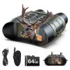 Night Vision Goggles, 112 MP 4K Night Vision Binoculars for Adults, 12X Zoom & 5000mAh Battery, 64GB Card Included, Infr