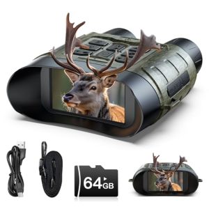 Night Vision Goggles, 112 MP 4K Night Vision Binoculars for Adults, 12X Zoom & 5000mAh Battery, 64GB Card Included, Infr