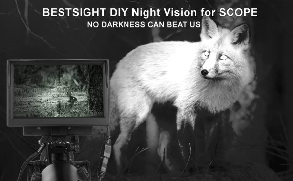 DIY Night Vision Scope,Quick Installation Barrle,5" Display Screen with 5w 850nm IR(Infrared Illuminator),View 218YARD