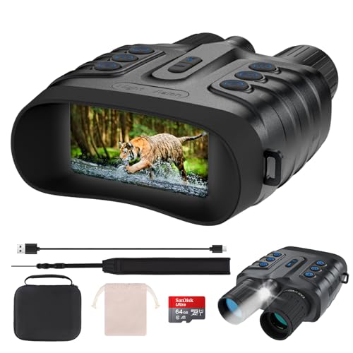 Version 1.0.0 Night Vision Goggles,4K Full-Color Night Vision Binoculars for Adults with 3" HD Screen, 10000mAh Battery & 1968FT Night Vision
