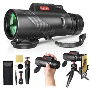 80x100 Smartphone Monocular - High Power High Definition Monocular with Tripod and Adapter, Low Light Vision for Adults