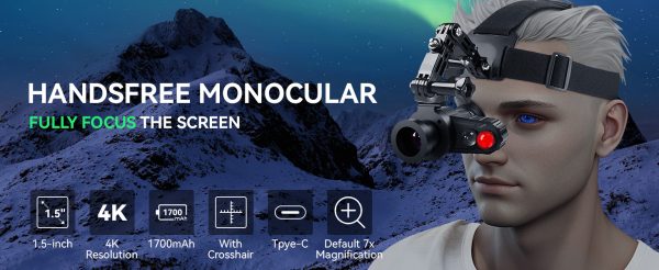 01-5.jpg Head-Mounted Night Vision Monocular Goggles with Elastic Head Strap, Default 7X Magnification, NVG Equipment