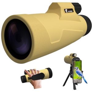 12x50 Adult Monocular - Compact Zoom High Definition Monocular with Smartphone Adapter and Tripod - BAK 4&FMC Lens Water