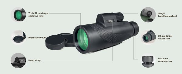 Gosky 15x52 High Definition Monocular Telescope, Adult Monocular Telescope with Tripod, Monocular Telescope with BAK4