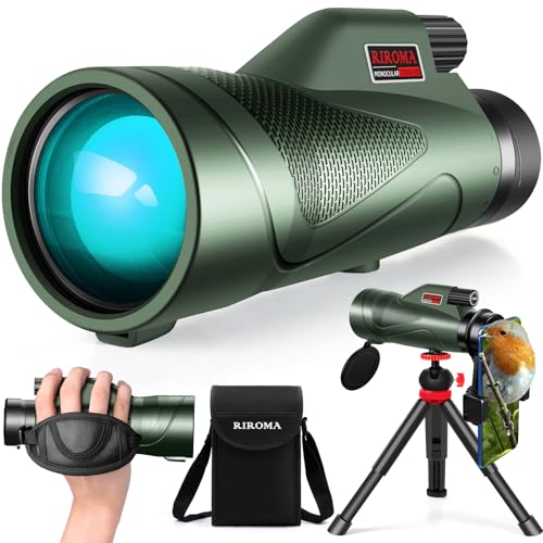 01-61.jpg 12x60 High Definition Monocular Telescope with Smartphone Adapter Tripod and Carrying Case, Large Night Vision Monocular