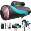 16x56 UHD monocular telescope, adult monocular telescope, high power, monocular telescope for stargazing, with BAK-4