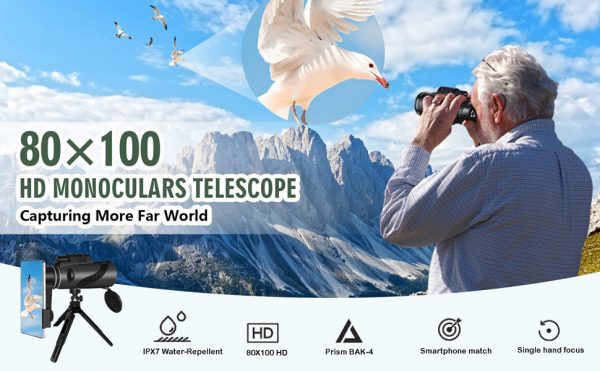 01-70.jpg monocular 80x100 high power monocular high definition for adults high power smartphone adapter telescope hunting wildlife