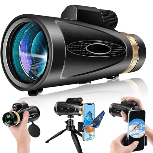 01-73.jpg Monocular telescope 80x100 high definition monocular telescope for adults, with tripod and mobile phone adapter, monocular