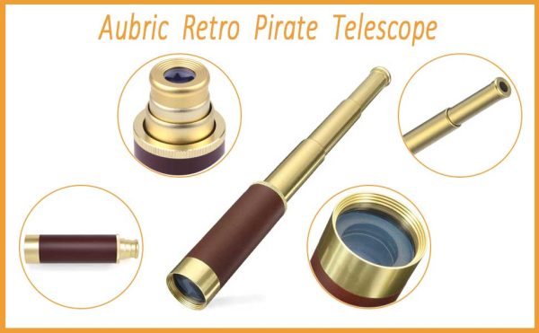 01-78.jpg Pirate Monocular Telescope for Kids and Adults, Handheld Foldable Brass Telescope 25x30 Zoomable Portable