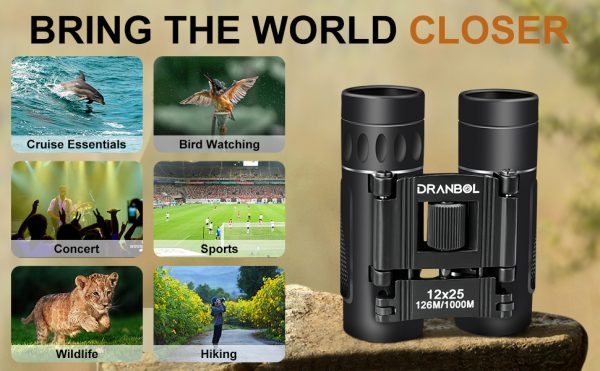 12X25 Mini Pocket Binoculars for Adults Kids, Small Compact Binoculars for Bird Watching, Concert