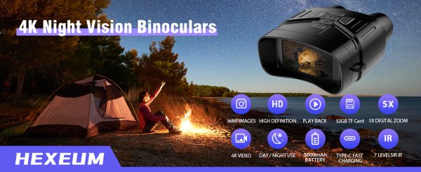 01-9.jpg Night Vision Goggles - 4K Night Vision Binoculars with 5000mAh Rechargeable Battery, 32GB TF Card can Save Photo and Video