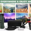 02-43.jpg 12x56 High Power Monocular Telescope | Tripod Travel Bag with Smartphone Adapter | Bird Watching Hunting Hiking Camping