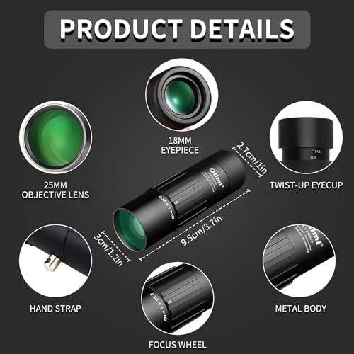 02-48.jpg 8x25 Monocular Telescope, Mini Pocket Small Portable Handheld Lightweight ED Glass Wide Angle View Waterproof Single Len