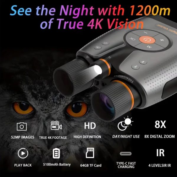 02-5.jpg 4K Night Vision Binoculars DS371 Night Vision Goggles for Adults with 3940ft Range, Full Color Photo and Video with App Control for Camping & Security