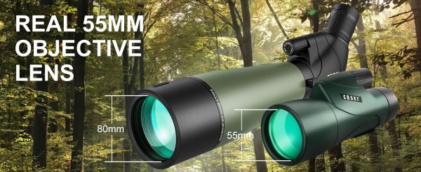 02-75.jpg Gosky 12x55 High Definition Monocular with BAK4 Prism and FMC Lens, Lightweight, with Smartphone Adapter - For Bird Watching