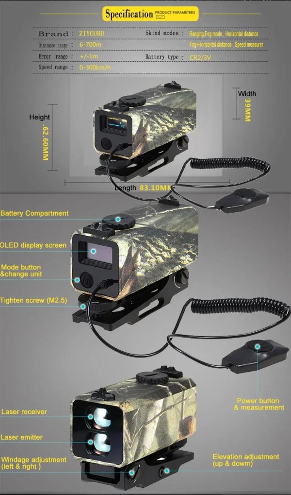 02-85.jpg Outdoor Real-time Ranging, Hunting And Shooting Display Mini Laser Automatic Rangefinder LRF Rangefinder For Hunting