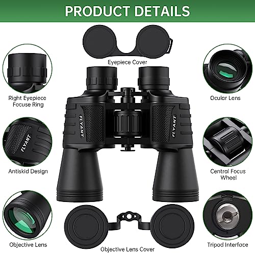 20x50 High Powered Binoculars for Adults, Waterproof Compact Binoculars with Low Light Vision for Bird Watching Hunting