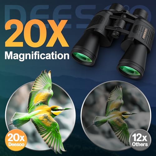 20x52 Binoculars for Adults High Powered - HD Large View Binoculars with Low Light Vision - Professional Binocular for Bird