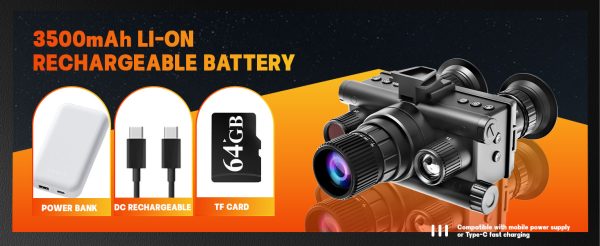 03-1.jpg 4K Night Vision Helmet Mounted Binoculars with 8X Magnification& 1970ft Range, 1.4-inch Dual-Circle Screens, Photo & Video