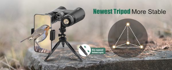 18X50 High Powered Binoculars for Adults with Upgraded Phone Adapter, Tripod and Tripod Adapter,Waterproof Compact Binoculars