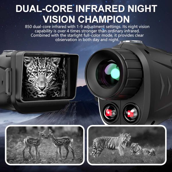 NV380 Night Vision Monocular Infrared HD Camera Video Recorder Portable Long Range Telescope