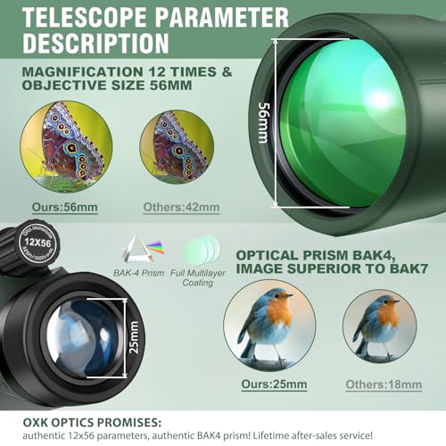 03-43.jpg 12x56 High Power Monocular Telescope | Tripod Travel Bag with Smartphone Adapter | Bird Watching Hunting Hiking Camping