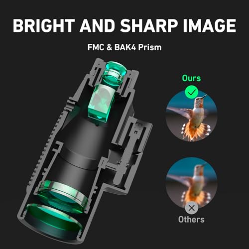 Gosky 15x52 High Definition Monocular Telescope, Adult Monocular Telescope with Tripod, Monocular Telescope with BAK4
