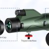 03-61.jpg 12x60 High Definition Monocular Telescope with Smartphone Adapter Tripod and Carrying Case, Large Night Vision Monocular