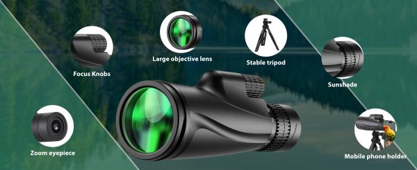 03-63.jpg Monoculars 80 x 100 High Power Monoculars Monoculars with Tripod for Adults Suitable for Bird Watching Large Field Monocular
