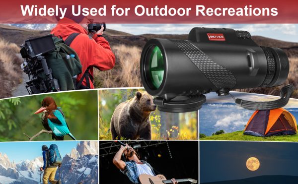 80x100 Smartphone Monocular - High Power High Definition Monocular with Tripod and Adapter, Low Light Vision for Adults