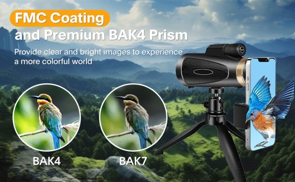 04-71.jpg Monocular telescope 80x100 high definition monocular telescope for adults, with tripod and mobile phone adapter, monocular