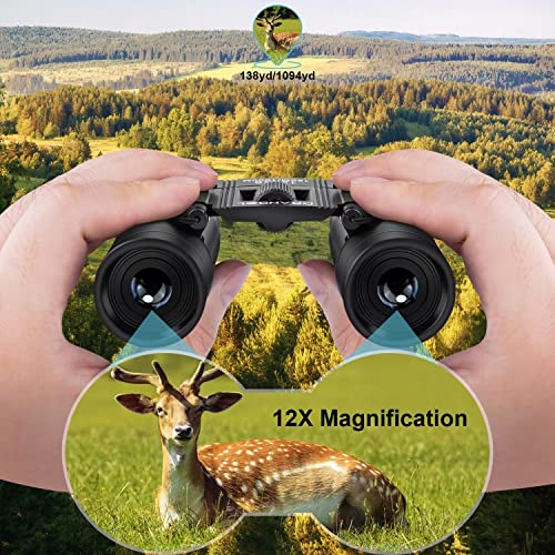 12X25 Mini Pocket Binoculars for Adults Kids, Small Compact Binoculars for Bird Watching, Concert