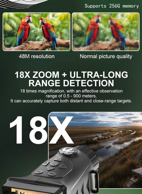 NV380 Night Vision Monocular Infrared HD Camera Video Recorder Portable Long Range Telescope