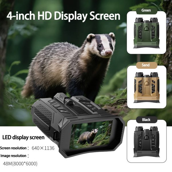 05-35.jpg 4K Video Night Vision Camera Digital Binoculars 4" Screen 16X Zoom with 300m Laser Ranging Remote Control, Wi-Fi E-compass