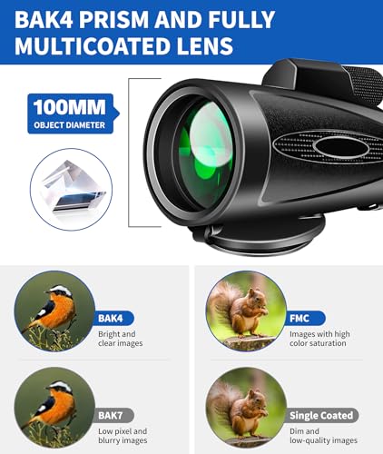 05-43.jpg Monocular Telescope 80x100 High Power Smartphone Adapter Tripod, Large Field Monocular Telescope for Adult Use BAK4