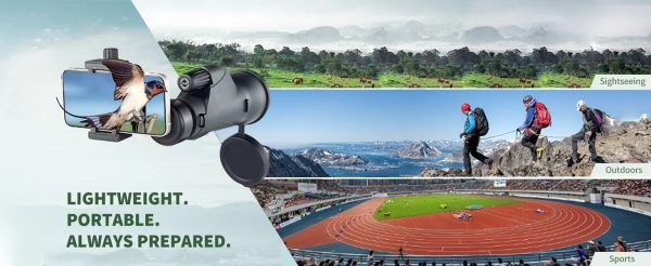05-69.jpg Gosky 12x55 High Definition Monocular with BAK4 Prism and FMC Lens, Lightweight, with Smartphone Adapter - For Bird Watching