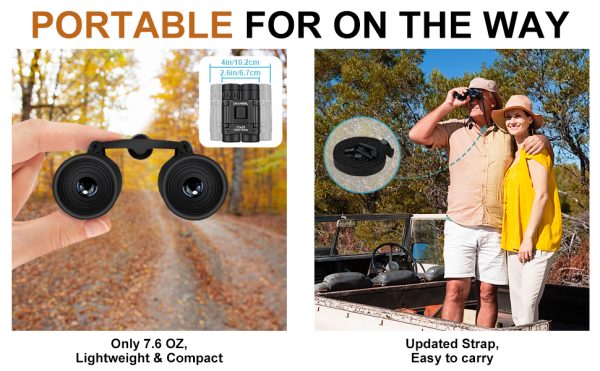 12X25 Mini Pocket Binoculars for Adults Kids, Small Compact Binoculars for Bird Watching, Concert