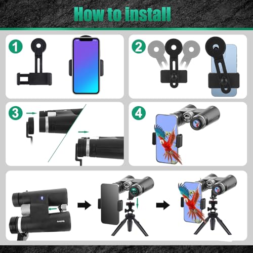 18X50 High Powered Binoculars for Adults with Upgraded Phone Adapter, Tripod and Tripod Adapter,Waterproof Compact Binoculars