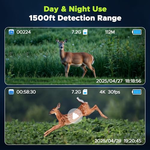 Night Vision Goggles, 112 MP 4K Night Vision Binoculars for Adults, 12X Zoom & 5000mAh Battery, 64GB Card Included, Infr