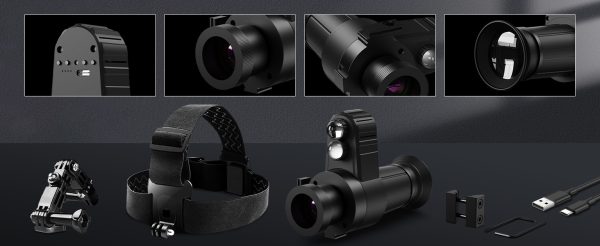 06-4.jpg Head-Mounted Night Vision Monocular Goggles with Elastic Head Strap, Default 7X Magnification, NVG Equipment