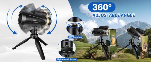 06-42.jpg Monocular Telescope 80x100 High Power Smartphone Adapter Tripod, Large Field Monocular Telescope for Adult Use BAK4