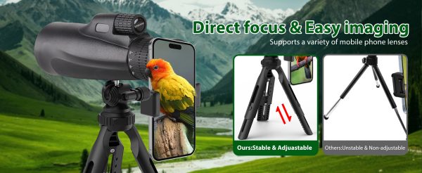 06-56.jpg Monoculars 80 x 100 High Power Monoculars Monoculars with Tripod for Adults Suitable for Bird Watching Large Field Monocular