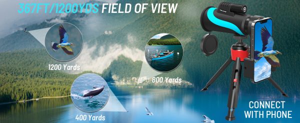 16x56 UHD monocular telescope, adult monocular telescope, high power, monocular telescope for stargazing, with BAK-4