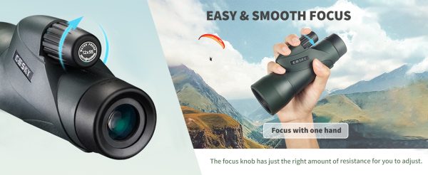 06-65.jpg Gosky 12x55 High Definition Monocular with BAK4 Prism and FMC Lens, Lightweight, with Smartphone Adapter - For Bird Watching