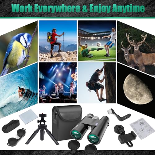 18X50 High Powered Binoculars for Adults with Upgraded Phone Adapter, Tripod and Tripod Adapter,Waterproof Compact Binoculars