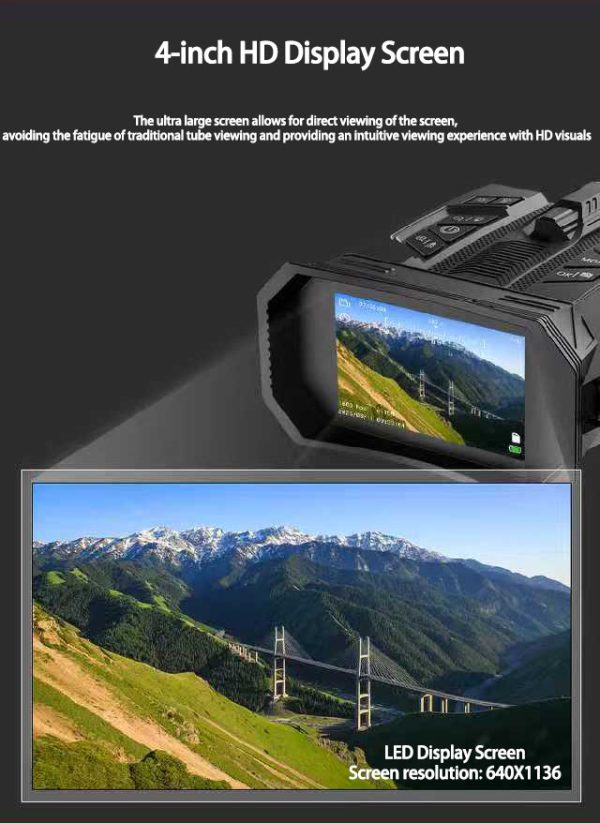 07-12.jpg 4K Video Night Vision Camera Digital Binoculars 4" Screen 16X Zoom with 300m Laser Ranging Remote Control, Wi-Fi E-compass