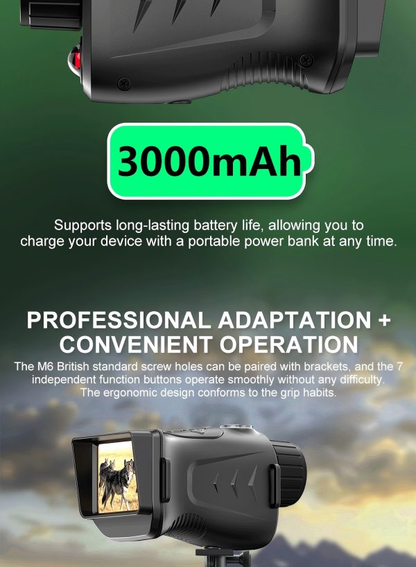 NV380 Night Vision Monocular Infrared HD Camera Video Recorder Portable Long Range Telescope